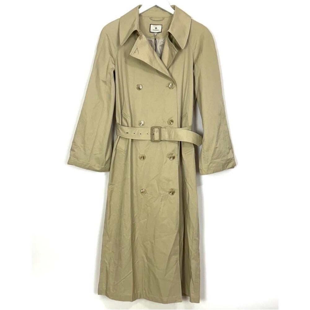 Tuckernuck Elaine Trench Coat XXL NWT Khaki Belted Double Breasted - Picture 3 of 11